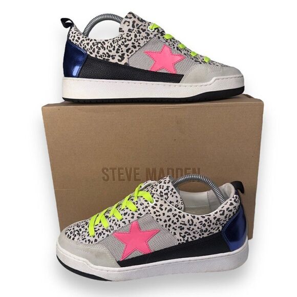 Steve Madden Goody Multicolor Leopard Print Casual Sneakers Women's 9.5 - Picture 1 of 12